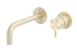 Waterevolution Flow vgradna pipa za umivalnik PVD belo zlato z izlivom 15 cm T116BWGE-15