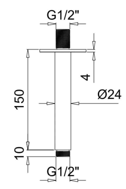 SB Rubinetterie Univerzalna stropna tuš roka okrogla 15 cm barva mat bela 1208946680