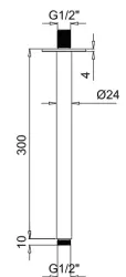 SB Rubinetterie Univerzalna stropna tuš roka okrogla 30 cm barva krom 1208946683
