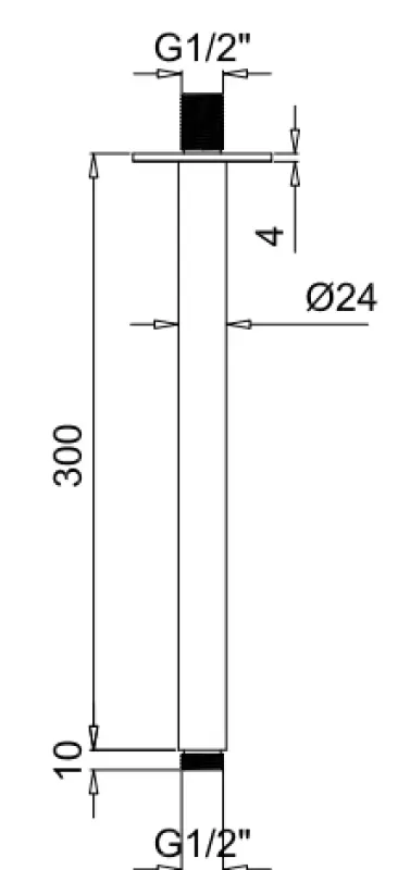 SB Rubinetterie Univerzalna stropna tuš roka okrogla 30 cm barva mat črna 1208946684