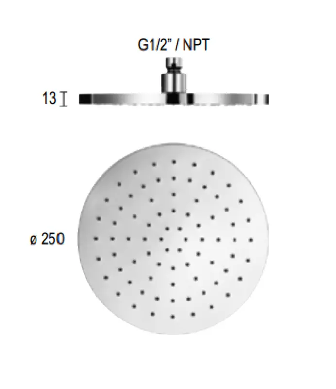 SB Rubinetterie Deževna prha Eco Air varčna glava prhe 25 cm kovina mat črna 1208946742