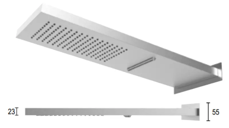 SB Square deževna prha s stensko povezavo in vodno prho, barva mat črna 1208946757