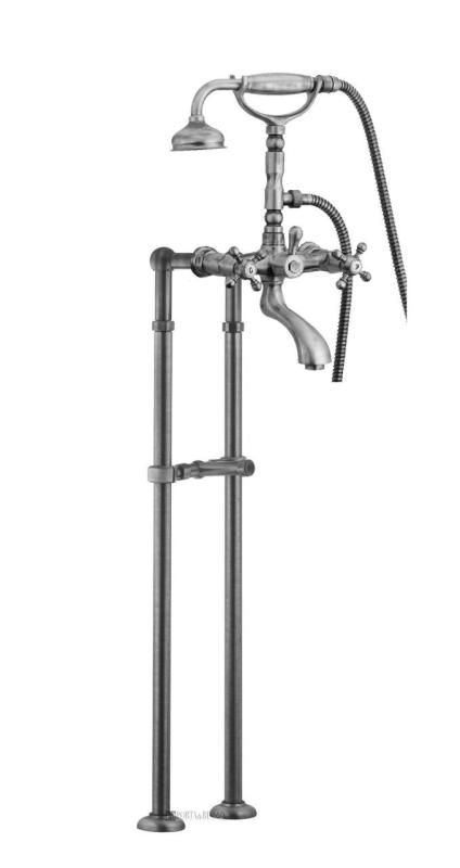 PB Prostoječa kopalniška pipa nostalgična z zvezdnimi ročaji nerjavno jeklo 6000