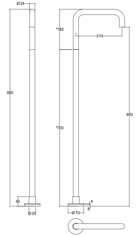 Waterevolution Flow samostoječi kopalniški izliv stoječa nerjaveče jeklo T1672H24IE
