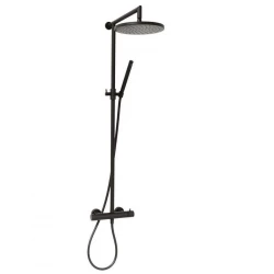 DEMM Tuš kombinacija termostat z deževnim tušem mat črna 1208946968