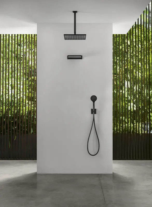 SB Rubinetterie Deževna prha Eco Air varčna kvadratna deževna prha Mat črna 20x20cm 1208947014