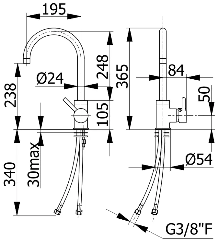 DEMM kuhinjska pipa enojna ročica z vrtljivim izlivom krom 1208947336