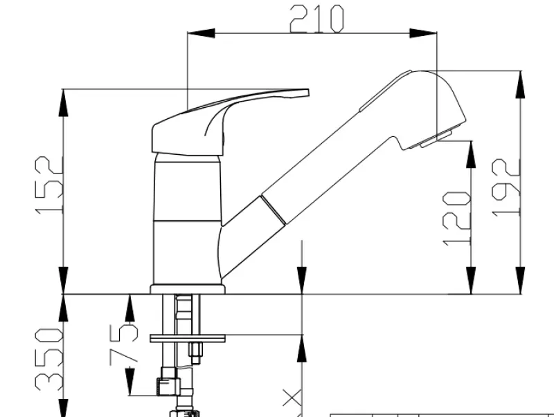 DEMM kuhinjska pipa z izvlečno cevjo in funkcijo prhe krom 1208947359