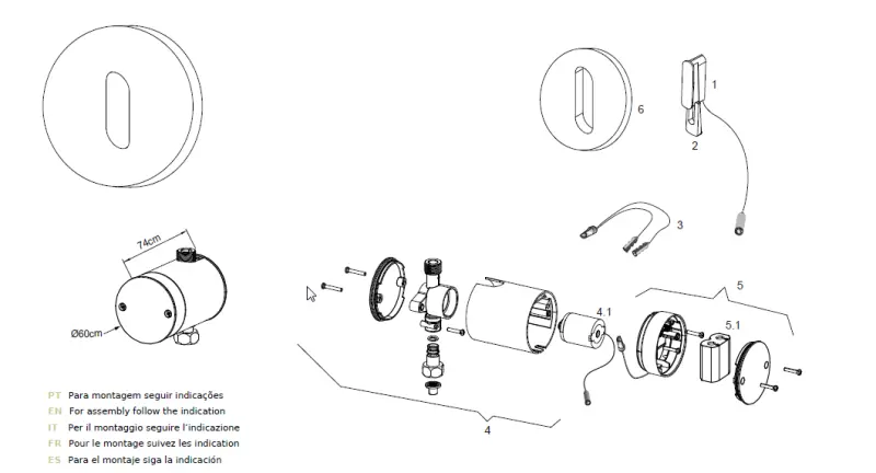 Waterevolution Flow ingebouwde wastafel infraroodsensor op netstroom RVS T118EEIE