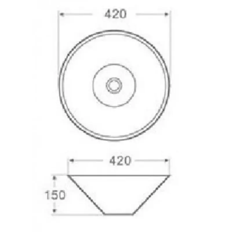 OUTLET Blusani Cera Okrogel umivalnik 42 x 42 x 15 cm, bel BS204405