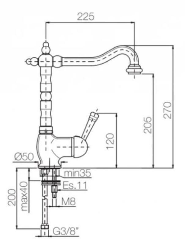 PB nostalgična enoročna kuhinjska pipa nadometna bela ročica nerjaveče jeklo 1208952878