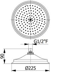PB Klasična pršna glava premera 22 cm kromirana z anti-apnenčevo zaščito in zračnim sistemom 1208952912