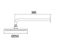 Waterevolution Flow glavna prha 250mm z zidno povezavo Gun Metal T164125GME