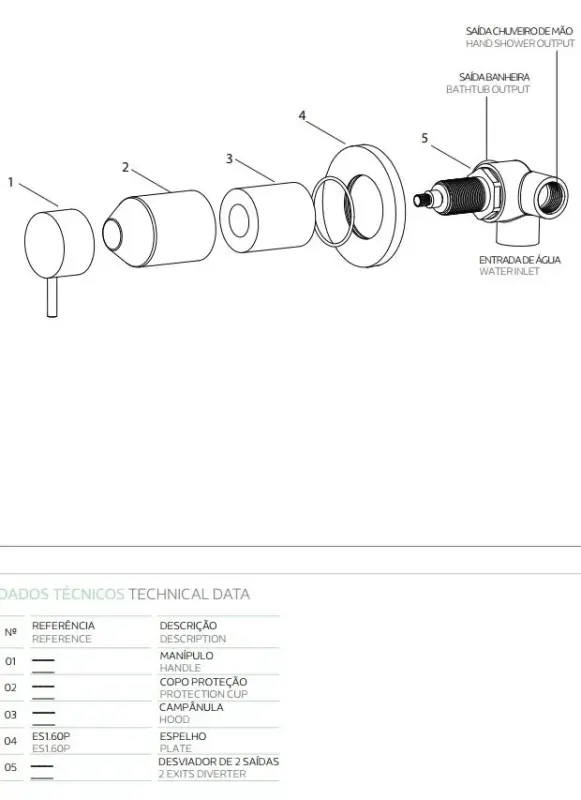 Waterevolution Flow vgradni 2-smerni preklopnik okrogla rozeta gun metal T1482S.GME