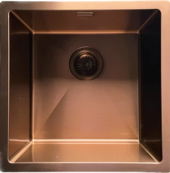Ausmann Mosel RVS pomivalno korito bakrene barve PVD Copper 40x40 za vgradnjo pod pult, na ravni pulta in nad pultom 080969