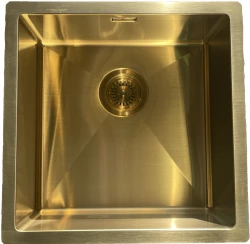 Ausmann Mosel RVS umivalnik zlata barva PVD Gold 40x40 spodnja vgradnja, ravna vgradnja in nadgradnja 080914