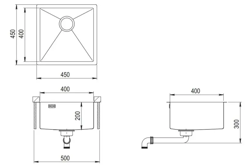 Ausmann Mosel RVS umivalnik zlata barva PVD Gold 40x40 spodnja vgradnja, ravna vgradnja in nadgradnja 080914