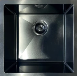 Ausmann Mosel nerjaveče jeklo pomivalno korito antracitne barve PVD Gun Metal 40x40 podvgradnja, gladka vgradnja in nadgradnja 067106
