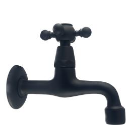 PB klasična stenska fontana pipa z zvezdastim gumbom za hladno vodo mat črna 1208952981