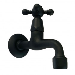 PB klasična stenska fontana pipa z zvezdastim gumbom za hladno vodo mat črna 1208952981