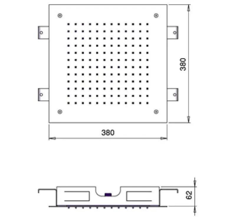 SB Square 316 Vgrajena pršna glava 38x38cm mat črna 1208952989
