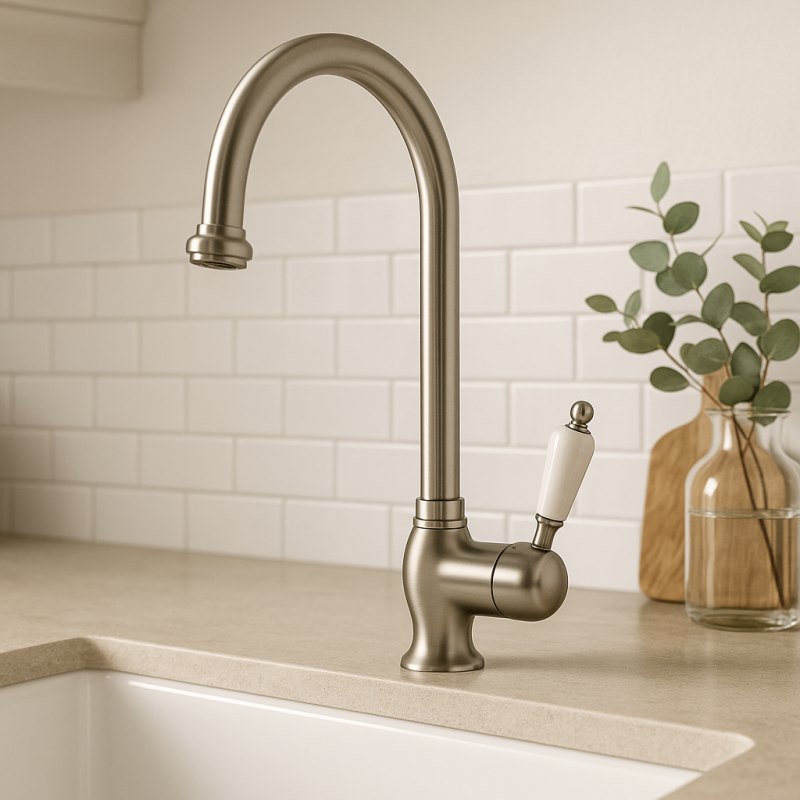 PB klassieke kuhinjska pipa enoročna z vrtljivim izlivom 200 mm nerjaveče jeklo 1208953115