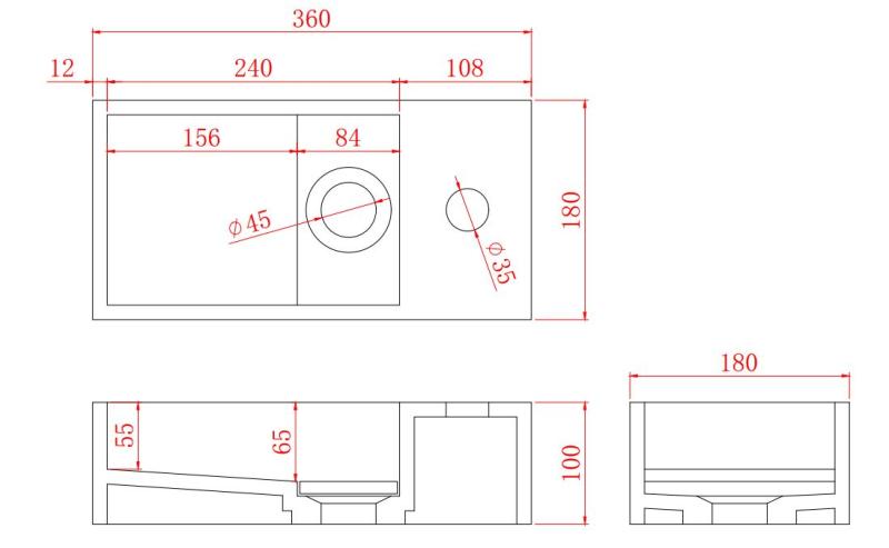Solid-S Fontana iz kompozitnega materiala, Š36 x G18 x V10 cm, mat črna, s pokrovom 1208953168