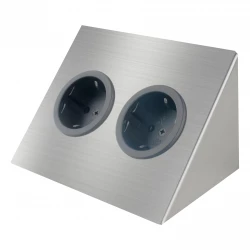 Stekkerdoos met 2 geaarde stopcontacten RVS 1208953211
