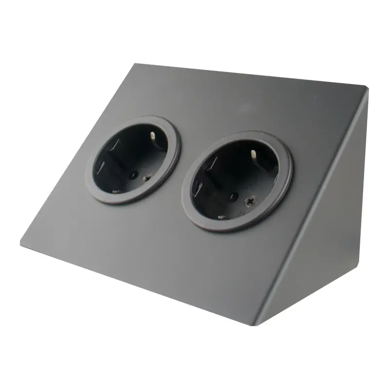 Indux Corner Еnergiezuil za vodoravno namestitev z 2 vtičnicami z ozemljitvijo Črna 1208953212