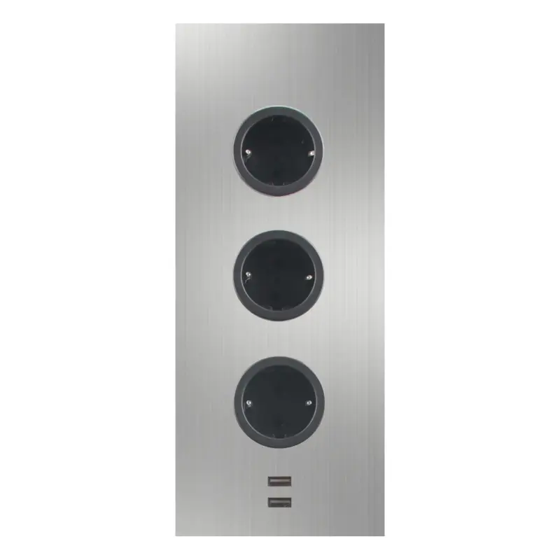 Indux Corner Energijski stolp s 3 vtičnicami, ozemljitvijo in dvojnim polnilnikom USB-A&amp;C iz nerjavečega jekla 1208953216