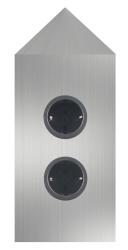 Indux Corner Еnergiezuil z 2 vtičnicami Randaarde Hoek RVS 1208953220