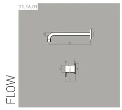 Waterevolution Flow ingebouwde wastafelkraan mat zwart met uitloop 10cm T116BPR-10