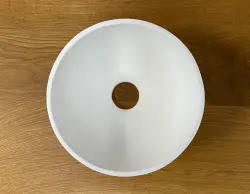 Umyvadlo Solid S, majhno, iz masivnega kamna, okroglo, 20 x 20 x 11 cm, mat belo, 1208953267