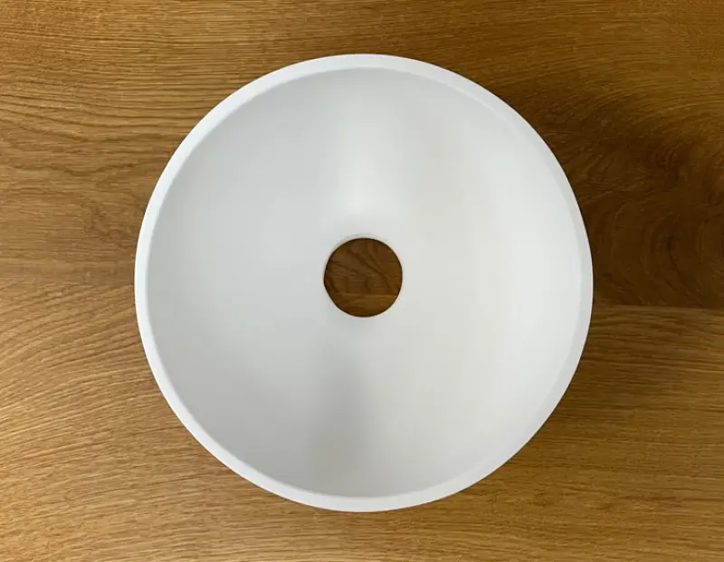 Umyvadlo Solid S, majhno, iz masivnega kamna, okroglo, 20 x 20 x 11 cm, mat belo, 1208953267