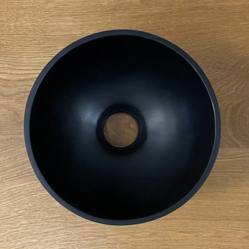 Umyvadlo Solid S, majhno, iz masivnega kamna, okroglo, 20 x 20 x 11 cm, mat črno, 1208953268
