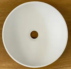 Umyvadlo Solid S, majhno, iz masivnega kamna, okroglo, 30 x 30 x 11 cm, mat belo, 1208953273