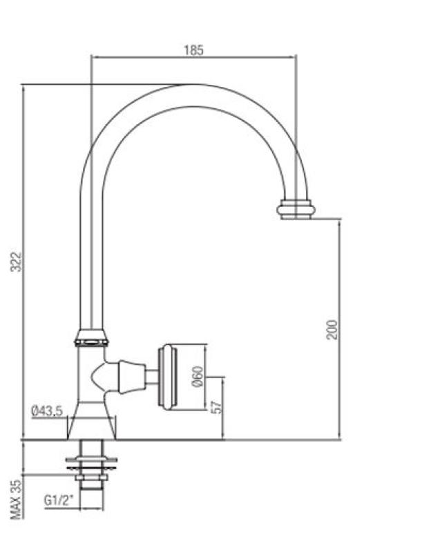 PB klasična fontanska pipa s zvezdastim gumbom za hladno vodo z visoko okroglo izlivko, nerjaveče jeklo 1208953276