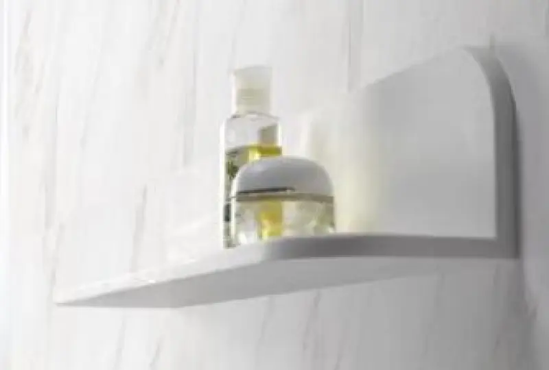 Solid-S Planchet Ploščata bela košara za tuš 90 x 12 cm iz kompozitnega materiala, vključno s skritim pritrdilnim sistemom 1208953448