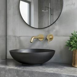 SB Round vgradna umivalniška armatura brušena medenina PVD 162 mm