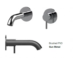 SB Round vgradna umivalniška armatura gun metal PVD 132 mm