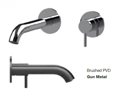 SB Round vgradna umivalniška armatura gun metal PVD 162mm