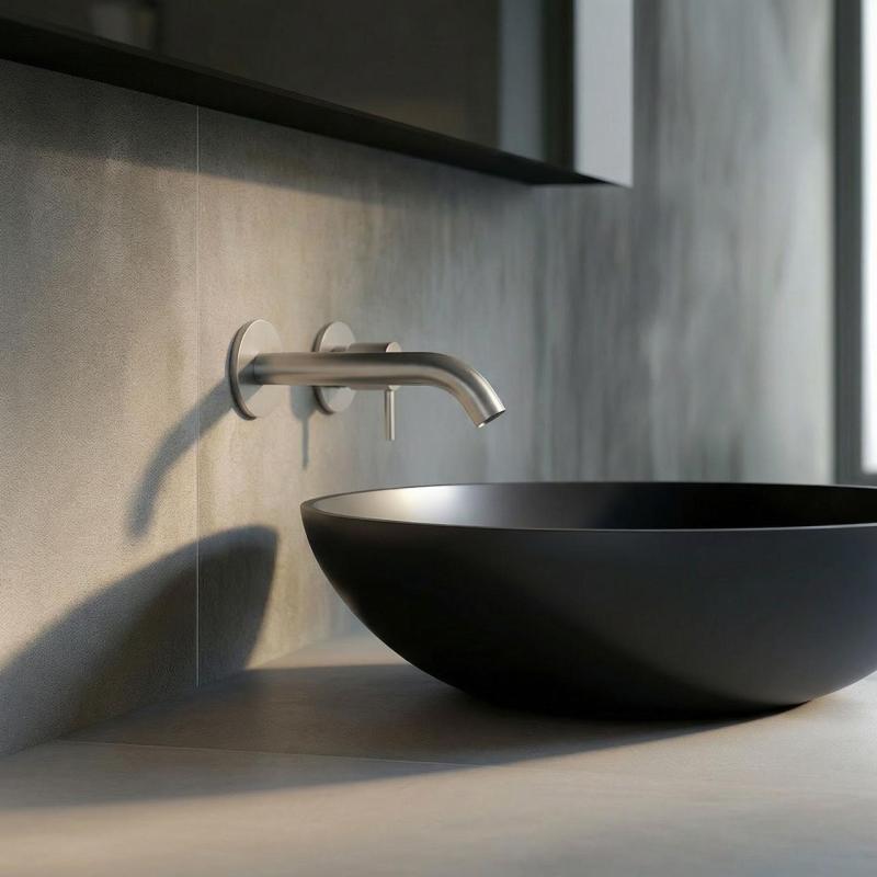 SB Round 316 vgradna umivalniška mešalna armatura iz nerjavečega jekla 132 mm