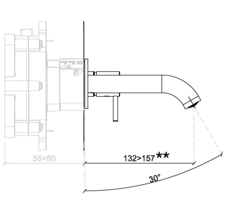 SB Round 316 vgradna umivalniška armatura Brušen baker PVD 132 mm