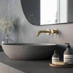 SB Round 316 vgradna mešalna pipa za umivalnik iz brušenega medeninastega PVD 102mm