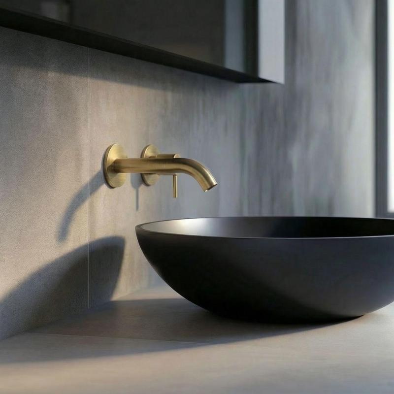 SB Round 316 vgradna armatura za umivalnik Brušeno Medenina PVD 132mm