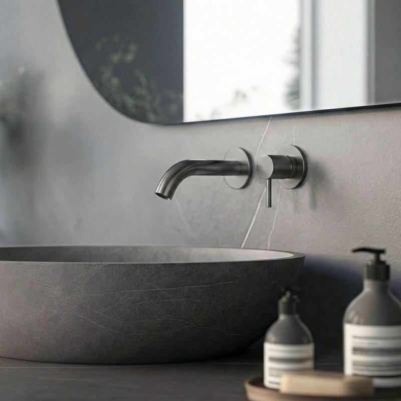 SB Round 316 vgrajena umivalniška armatura Gun Metal PVD 102mm