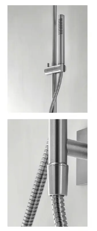 SB 316 kvadratni drsni set s ročno prho in prho cevjo iz nerjavečega jekla