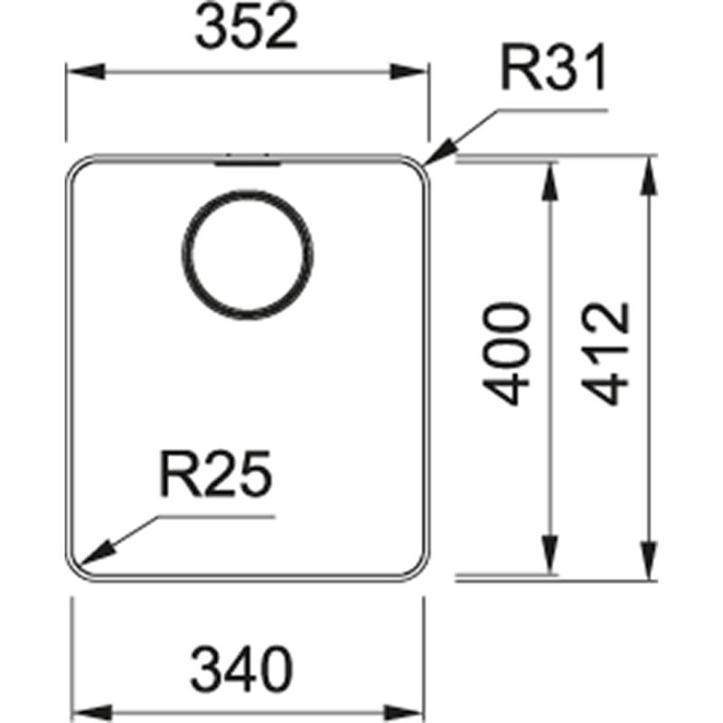 Franke Mythos MYX 210.34 nerjaveče jeklo pomivalno korito 34x40cm vgradnja na ravni 127.0638.274