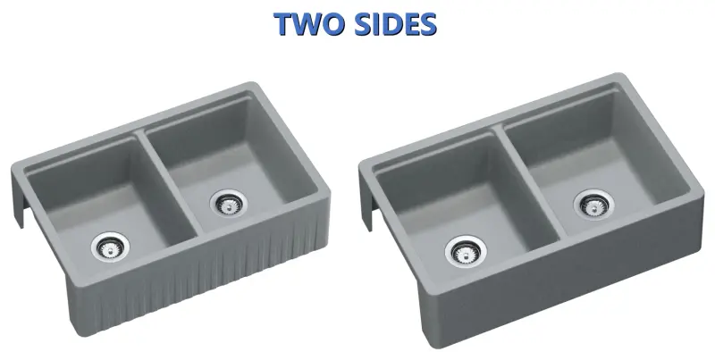 GraniteMy Tradition podeželski dvojni umivalnik 2-stranski granitni pomivalnik 80x50cm bel za montažo na vrh, vgradno montažo in montažo v ravni liniji 1208953698