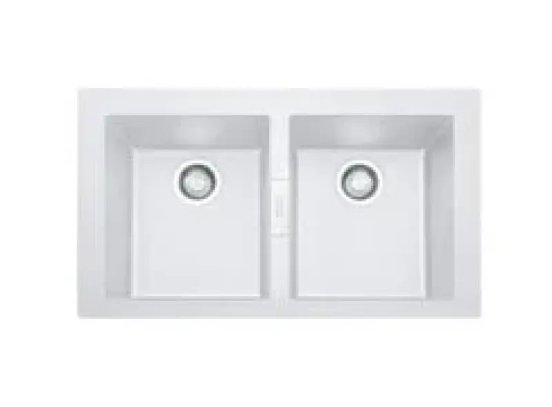 Franke Sirius 2 S2D 620 umetniška dvojna pomivalna korita bela nadgradnja 143.0634.553
